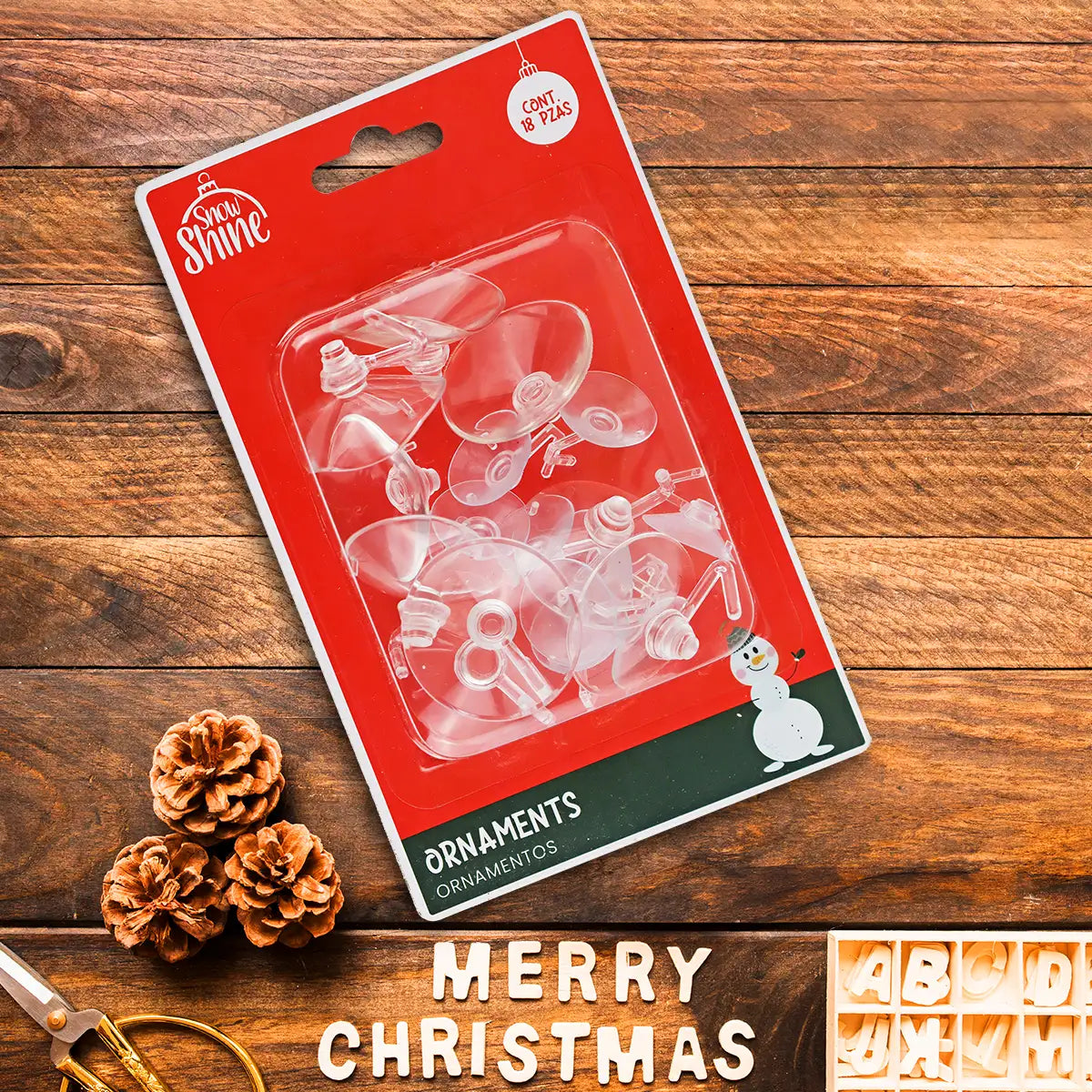 Chupones para Ornamentos Navideños, 18 pzas
