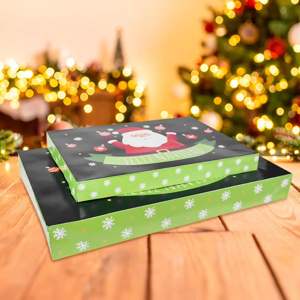 Set de Cajas de Regalo Navideñas, Santa Claus, 2 pzas