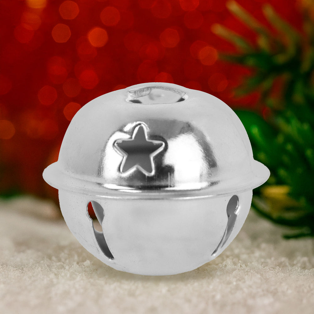 Cascabeles navideños, Color Plata, 9 pzas