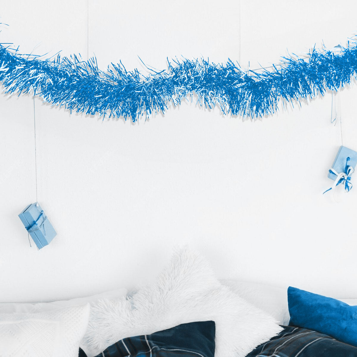 Guirnalda Navideña, Tinsel, Color Azul
