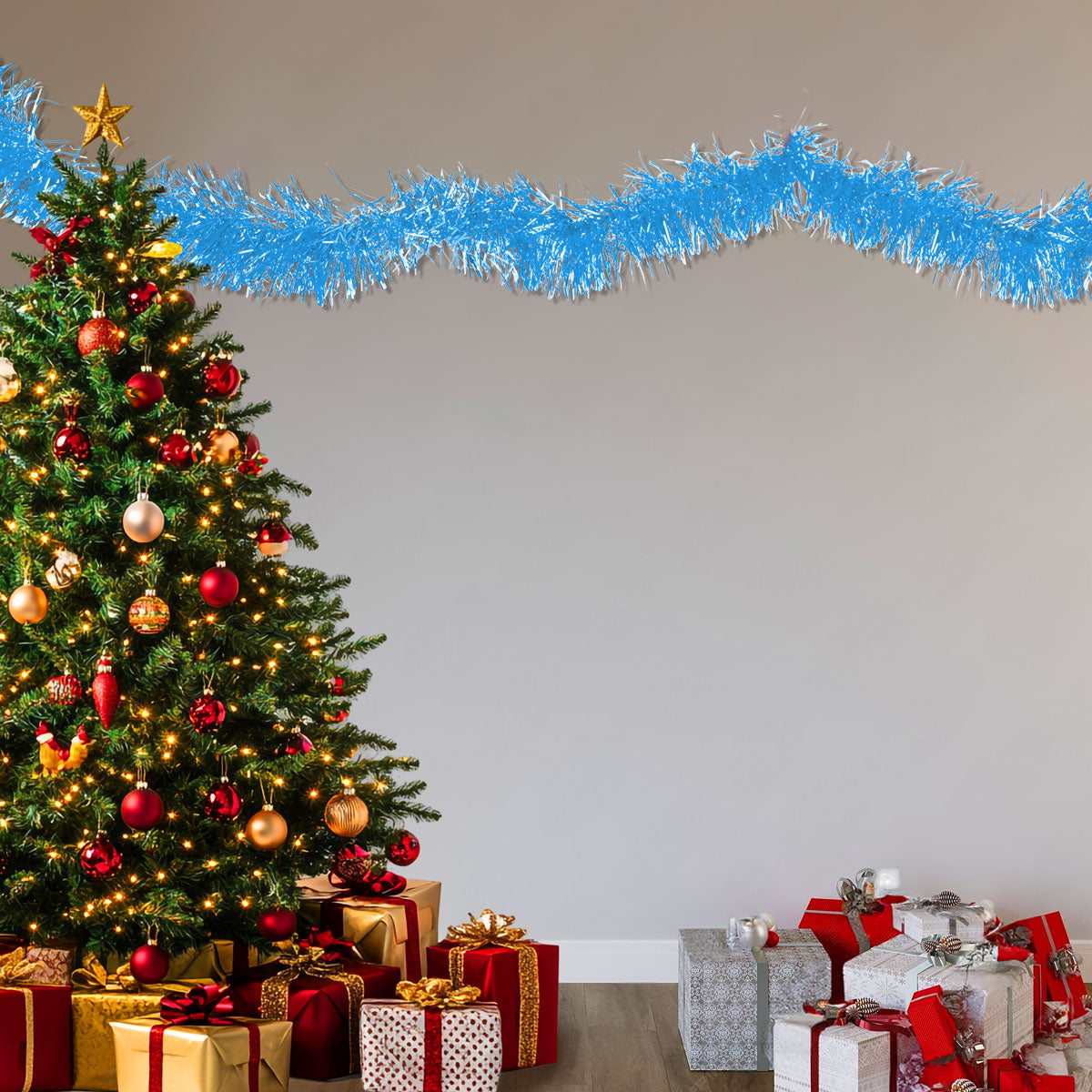 Guirnalda Navideña, Tinsel, Color Azul