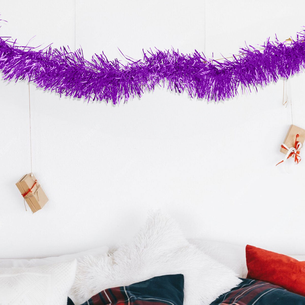 Guirnalda Navideña, Tinsel, Color Morado