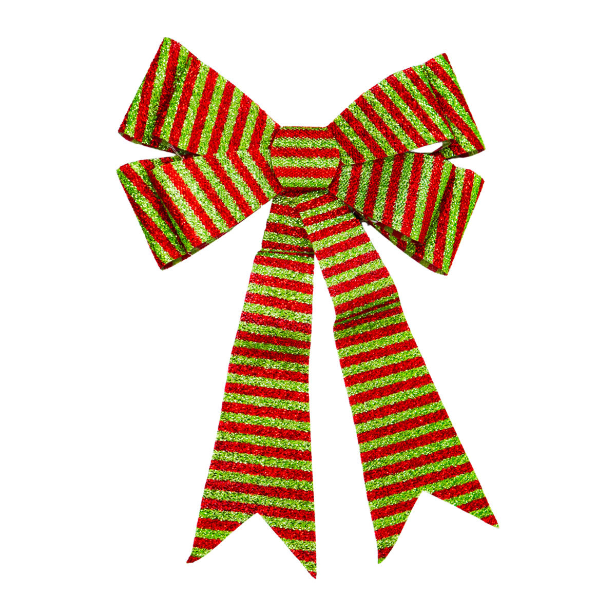 Moño Navideño Rayado con Luz