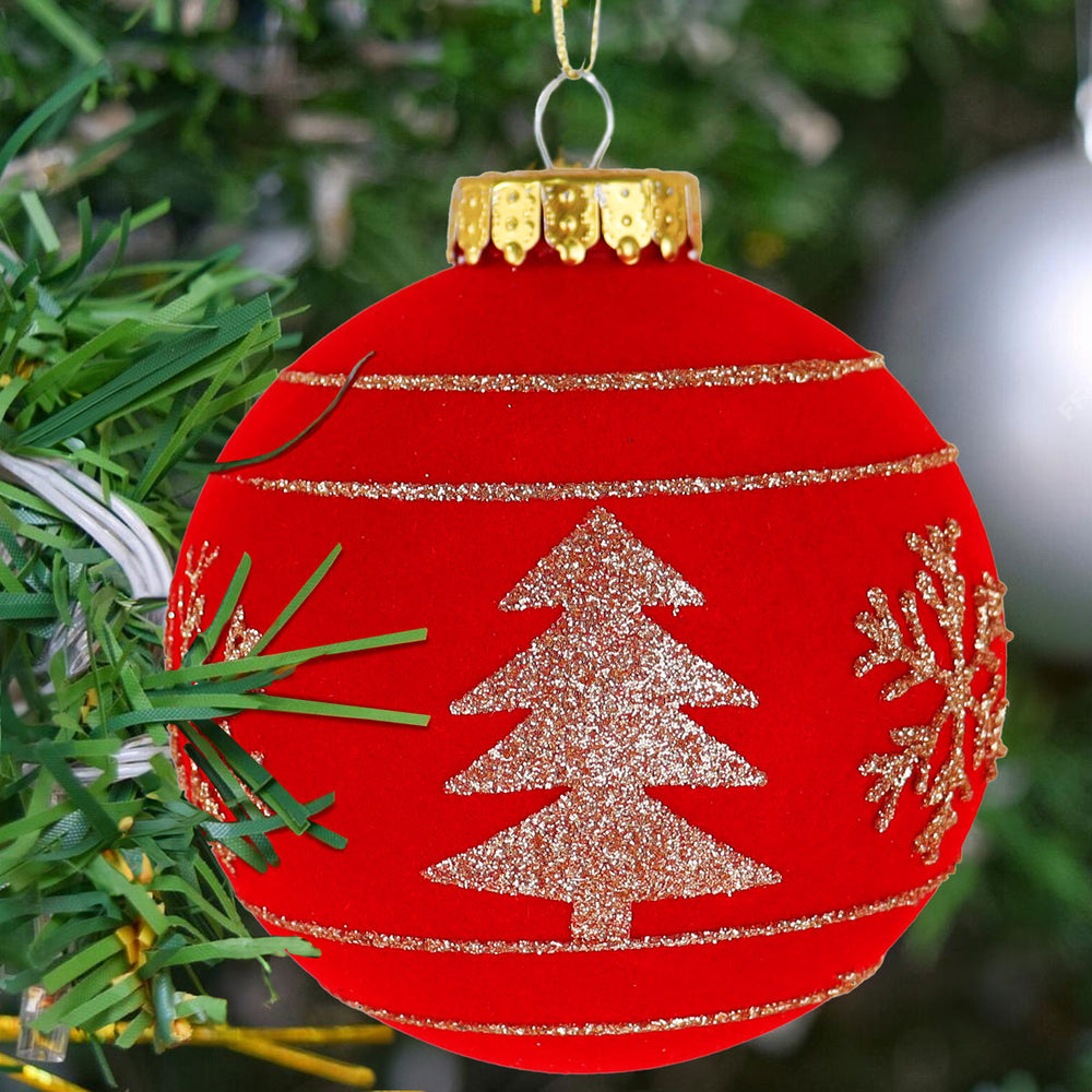 Esfera Navideña, Color Rojo, 10 cm