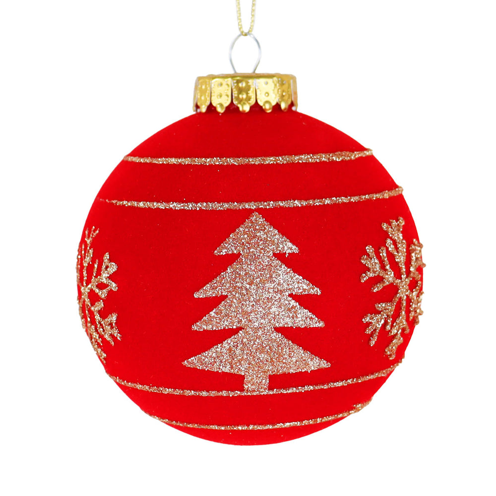 Esfera Navideña, Color Rojo, 10 cm