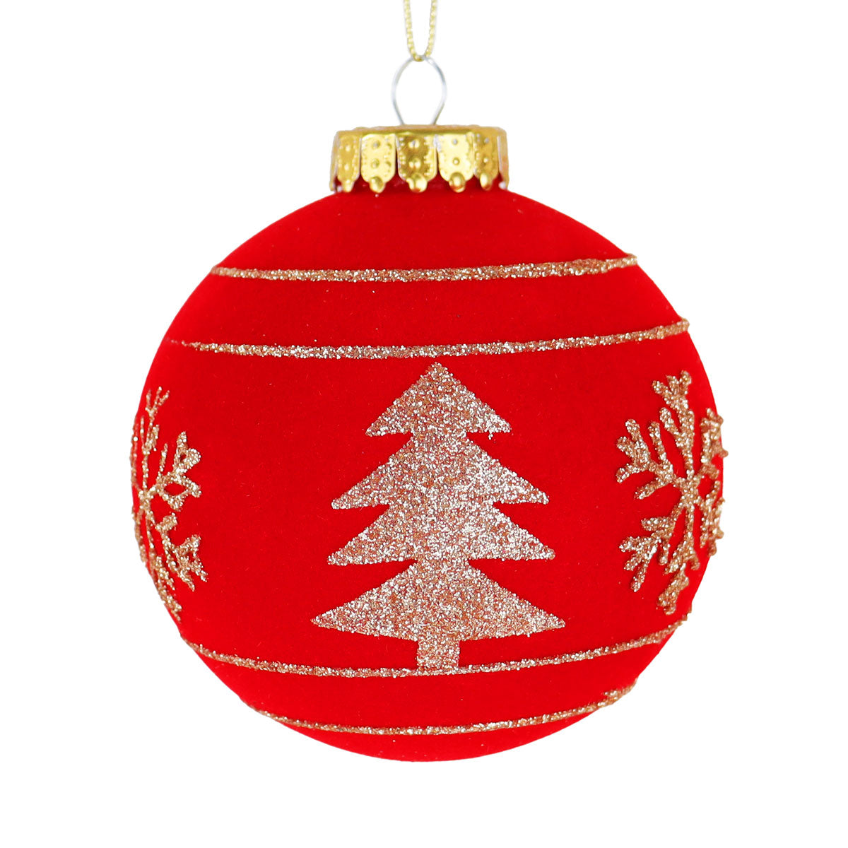 Esfera Navideña, Color Rojo, 10 cm