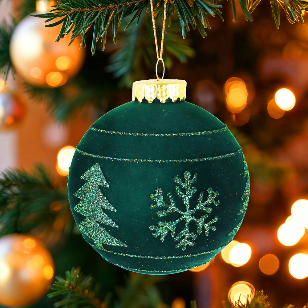Esfera Navideña, Color Verde, 10 cm