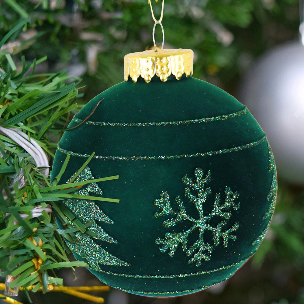 Esfera Navideña, Color Verde, 10 cm