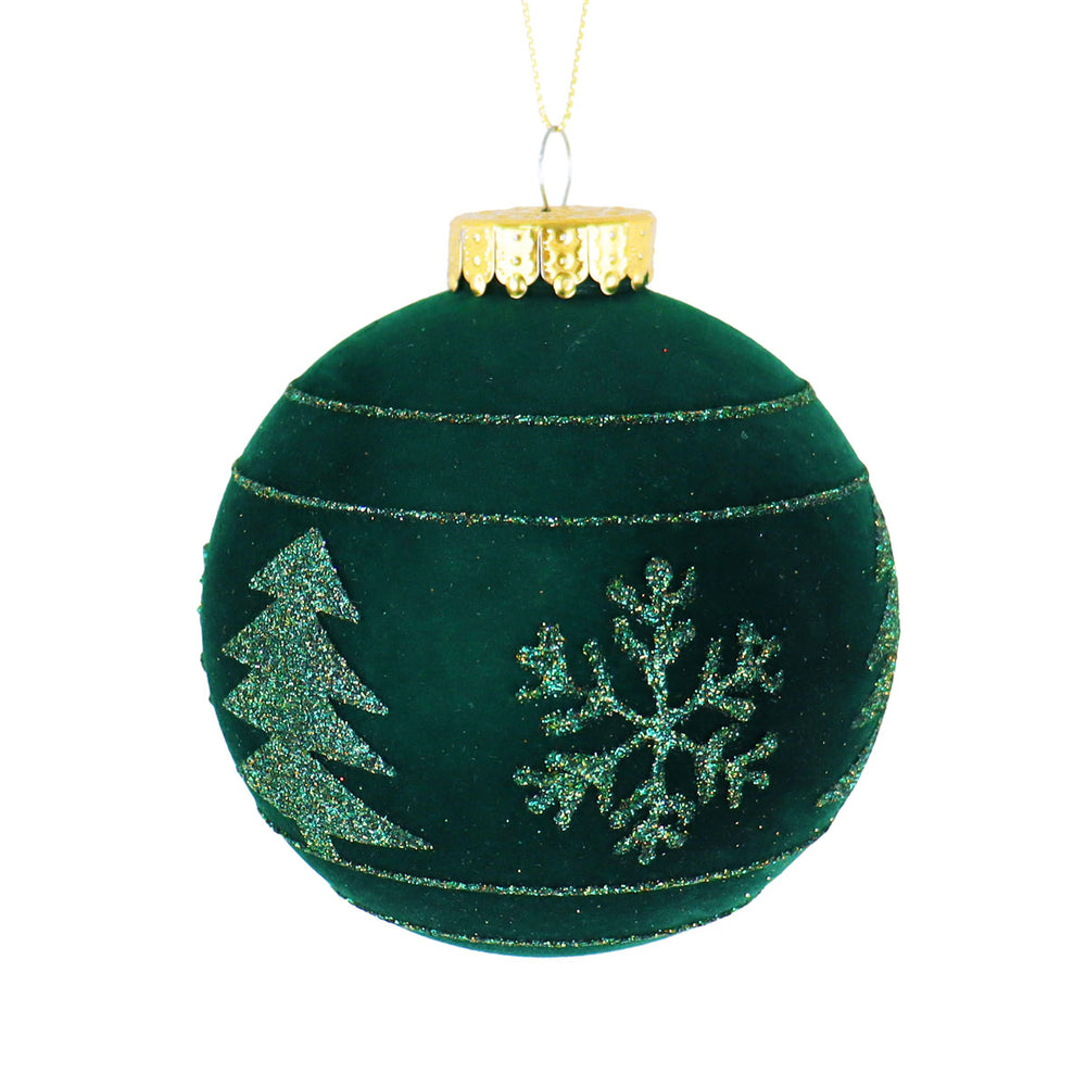 Esfera Navideña, Color Verde, 10 cm