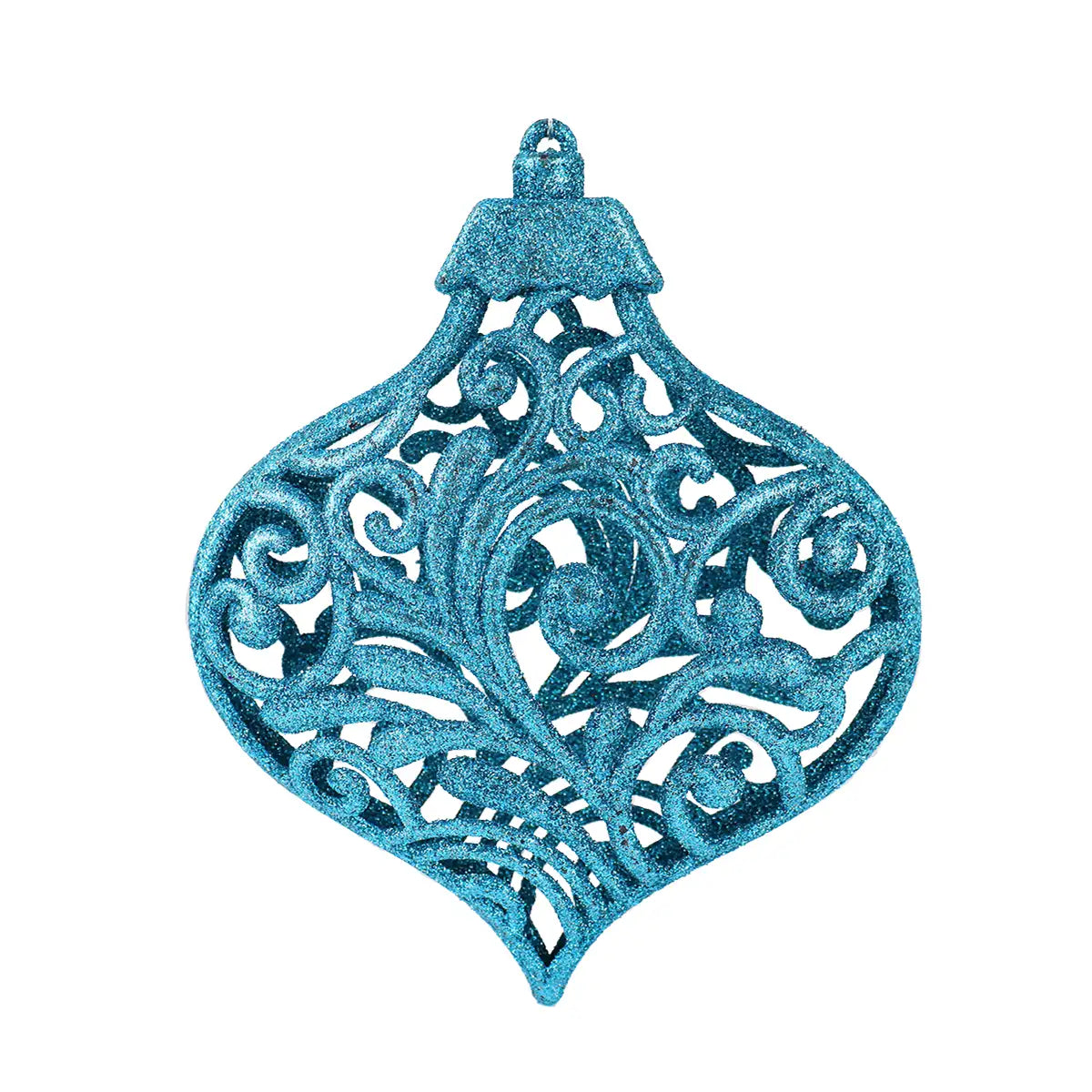 Ornamento Navideño con Glitter, Color Azul, 17 cm