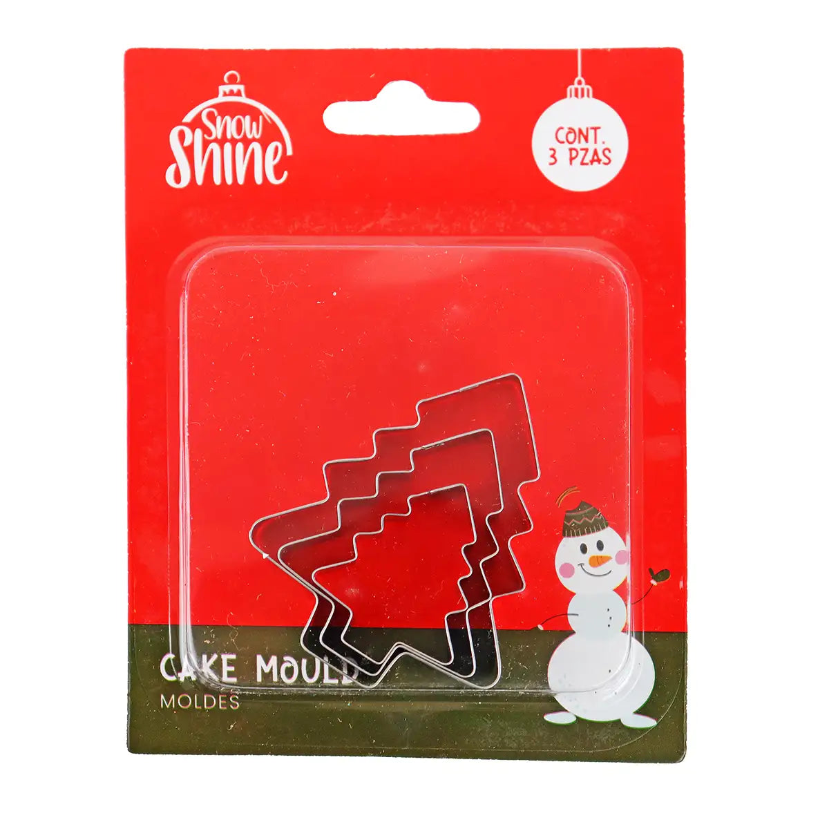 Kit de 3 Cortadores de Metal para Galletas en Forma de Pino