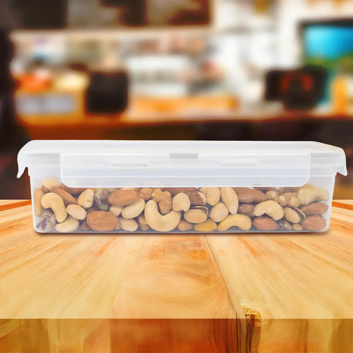 Contenedor de Plástico, Rectangular, Color Gris, 1100 ml