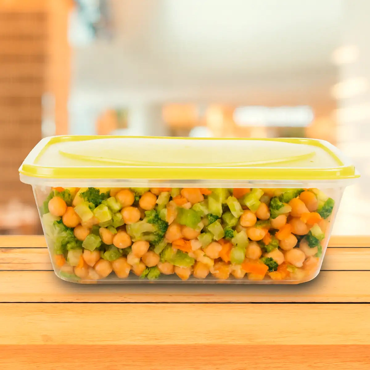 Contenedor de Plástico, Tapa Amarilla, 250 ml