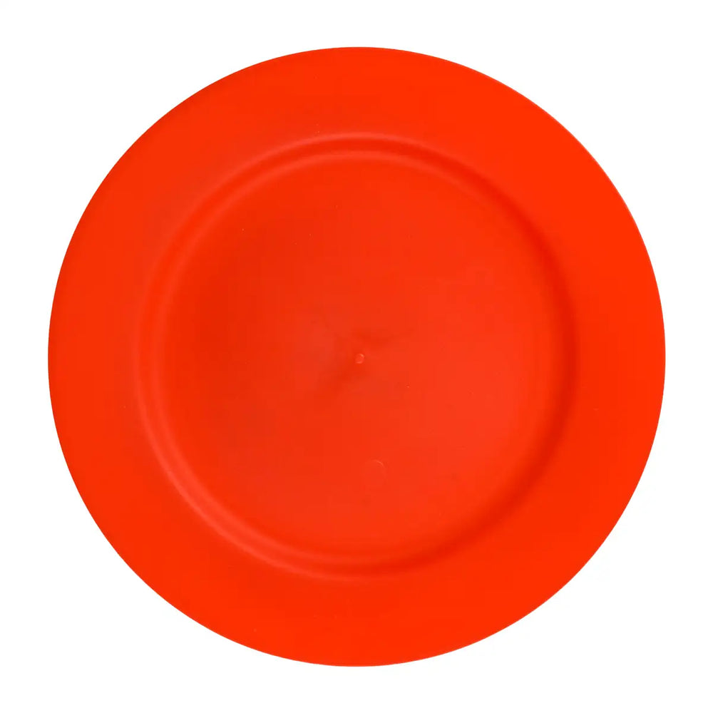 Plato Redondo de Plástico, Color Rojo