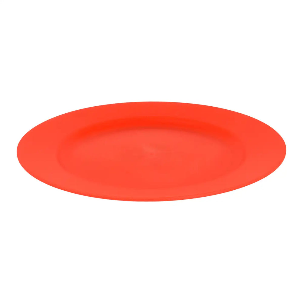 Plato Redondo de Plástico, Color Rojo
