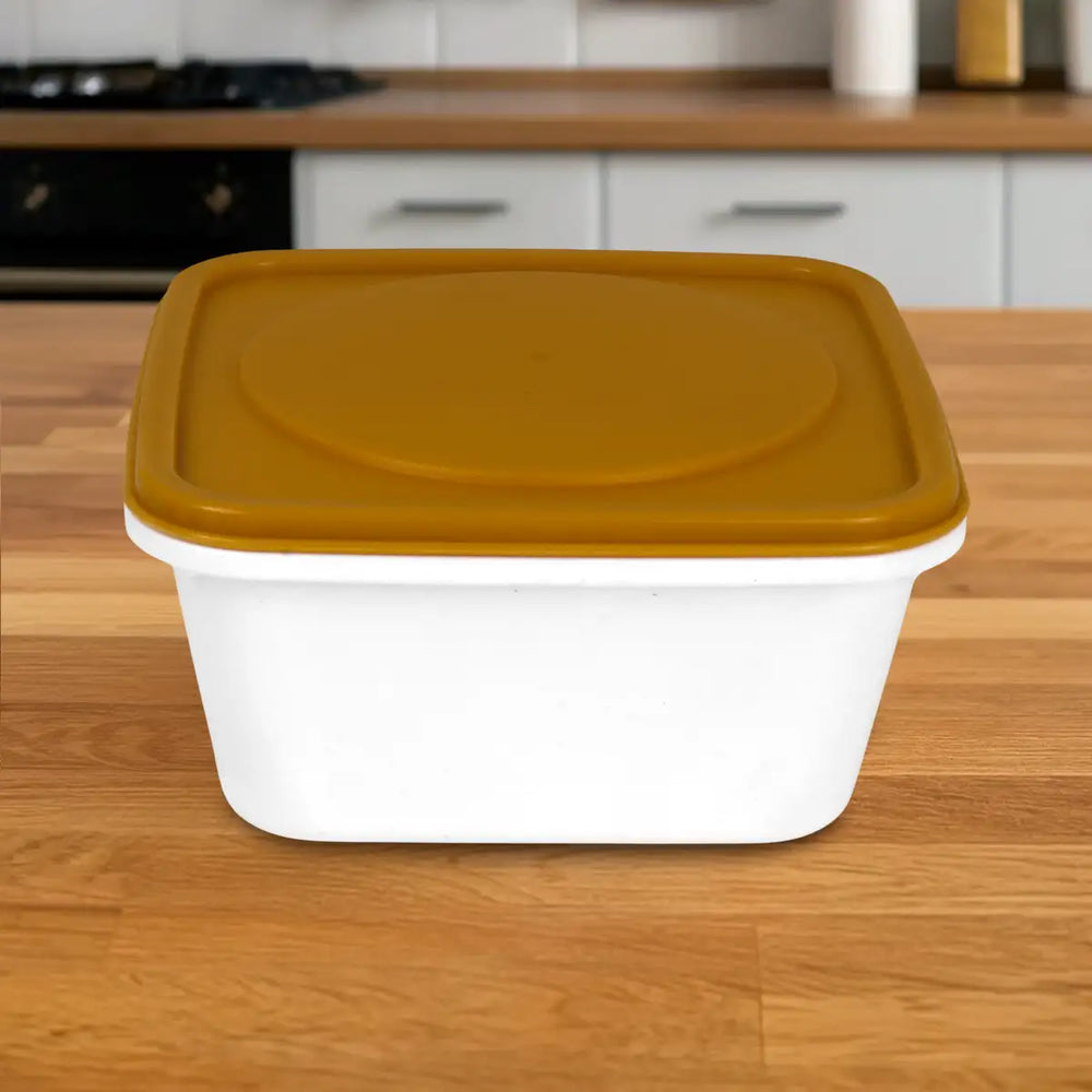 Contenedor de Plástico Blanco, Tapa Amarilla, 280 ml