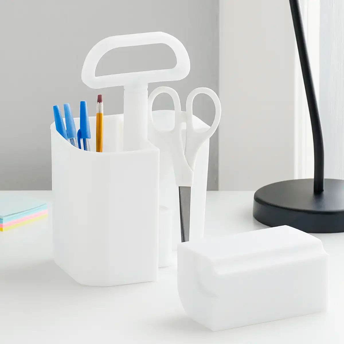 Carrito con Compartimento Extraíble con Mango, Color Blanco