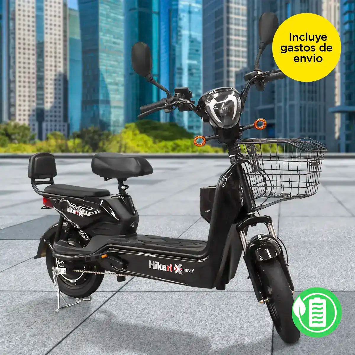 Bicicleta Eléctrica Negra Kiwo GY801