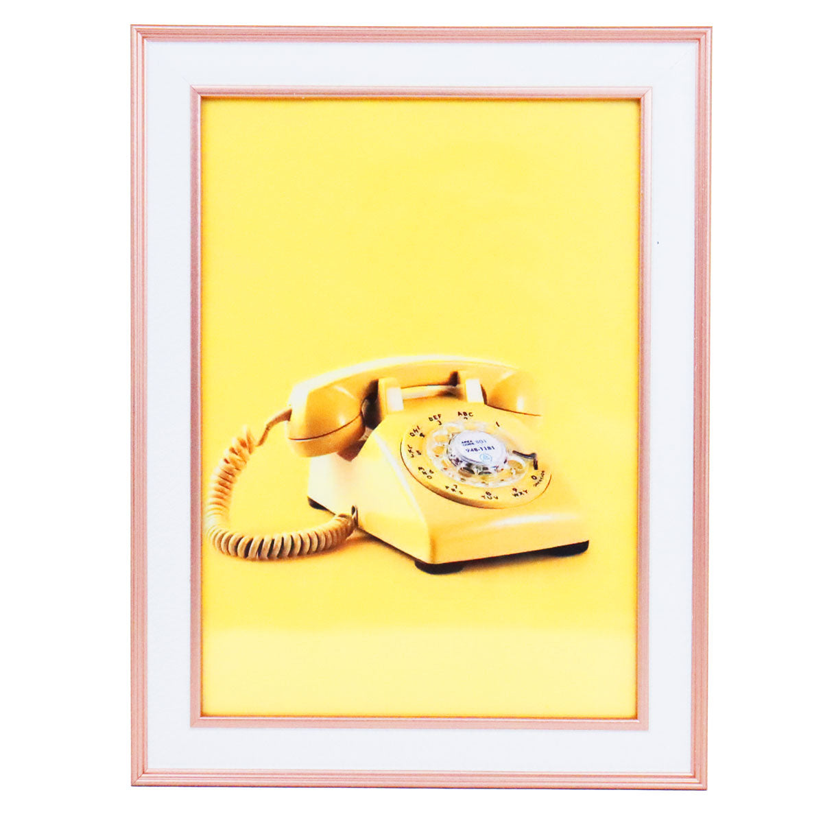 Portarretrato Teléfono, Color Blanco con Cobre, 12x17 cm