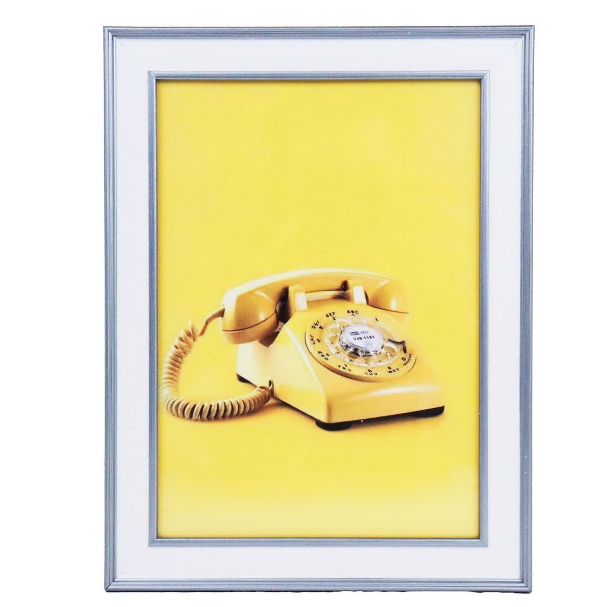 Portarretrato Teléfono, Color Blanco con Plata, 12x17 cm