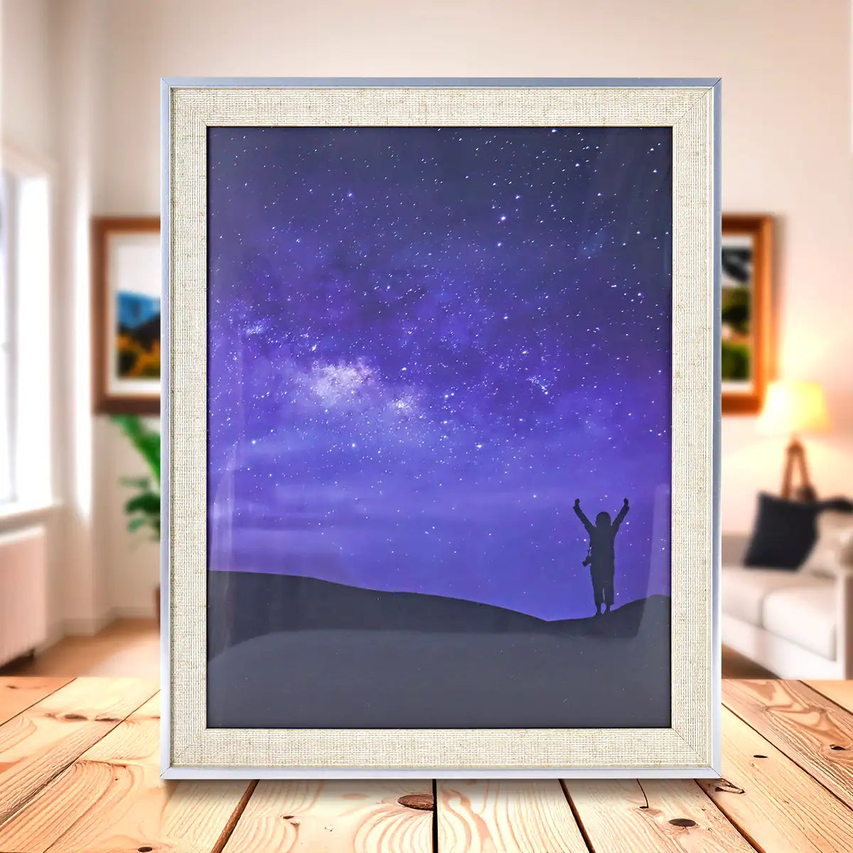 Portarretratos Estrella, Color Blanco y Plata, 20x25cm