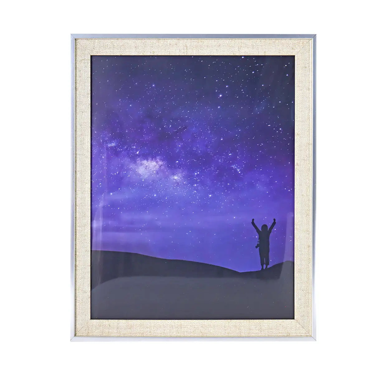 Portarretratos Estrella, Color Blanco y Plata, 20x25cm