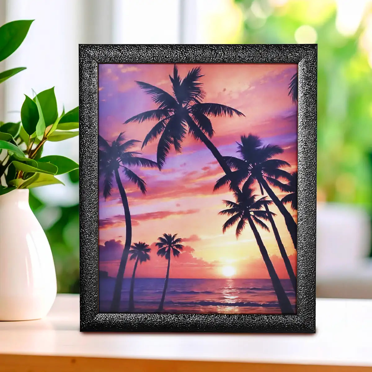 Portarretratos Playa, Color Negro, 20x25cm