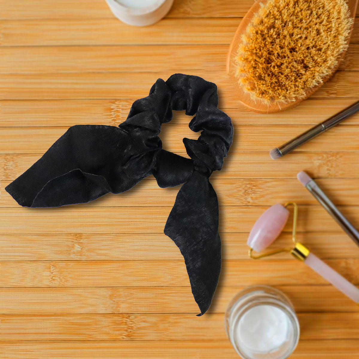 Scrunchie, Liga para Cabello, Color Negro