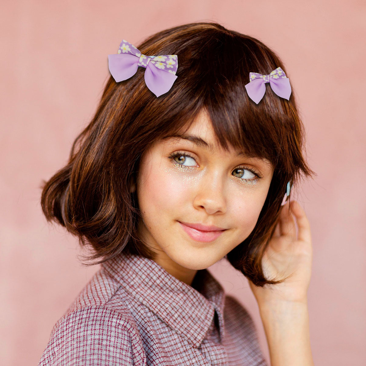 Set de 2 Moños para Cabello, Color Lila