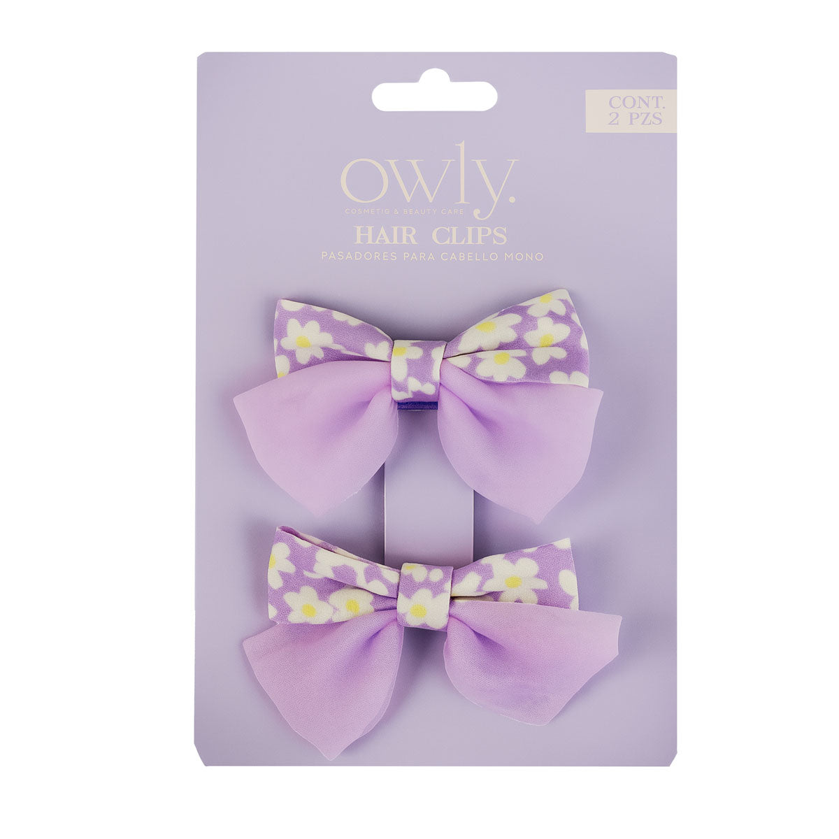 Set de 2 Moños para Cabello, Color Lila