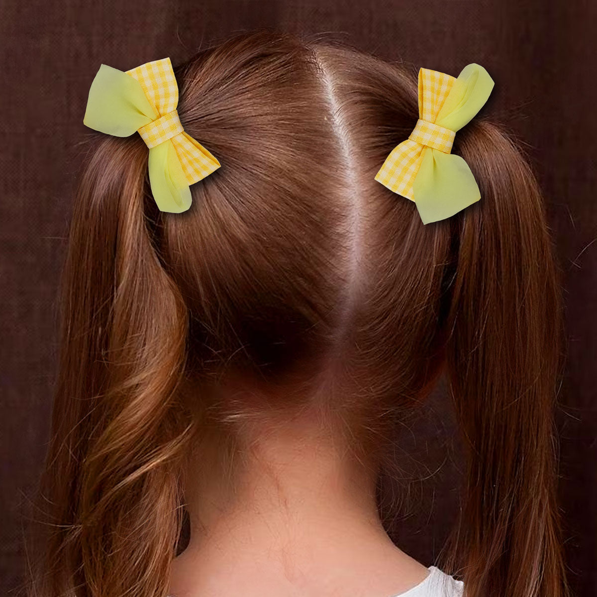 Set de 2 Moños para Cabello, Color Amarillo