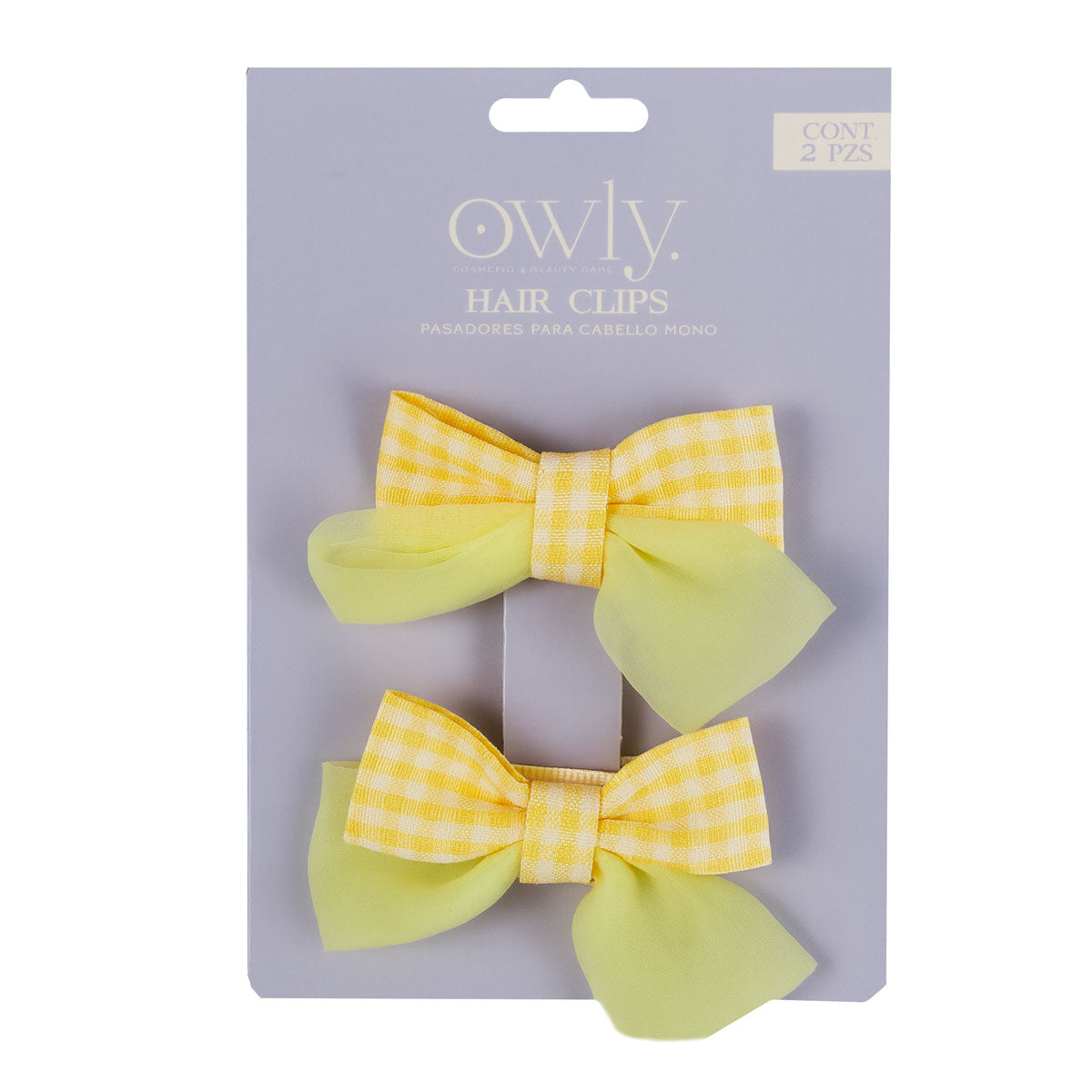 Set de 2 Moños para Cabello, Color Amarillo