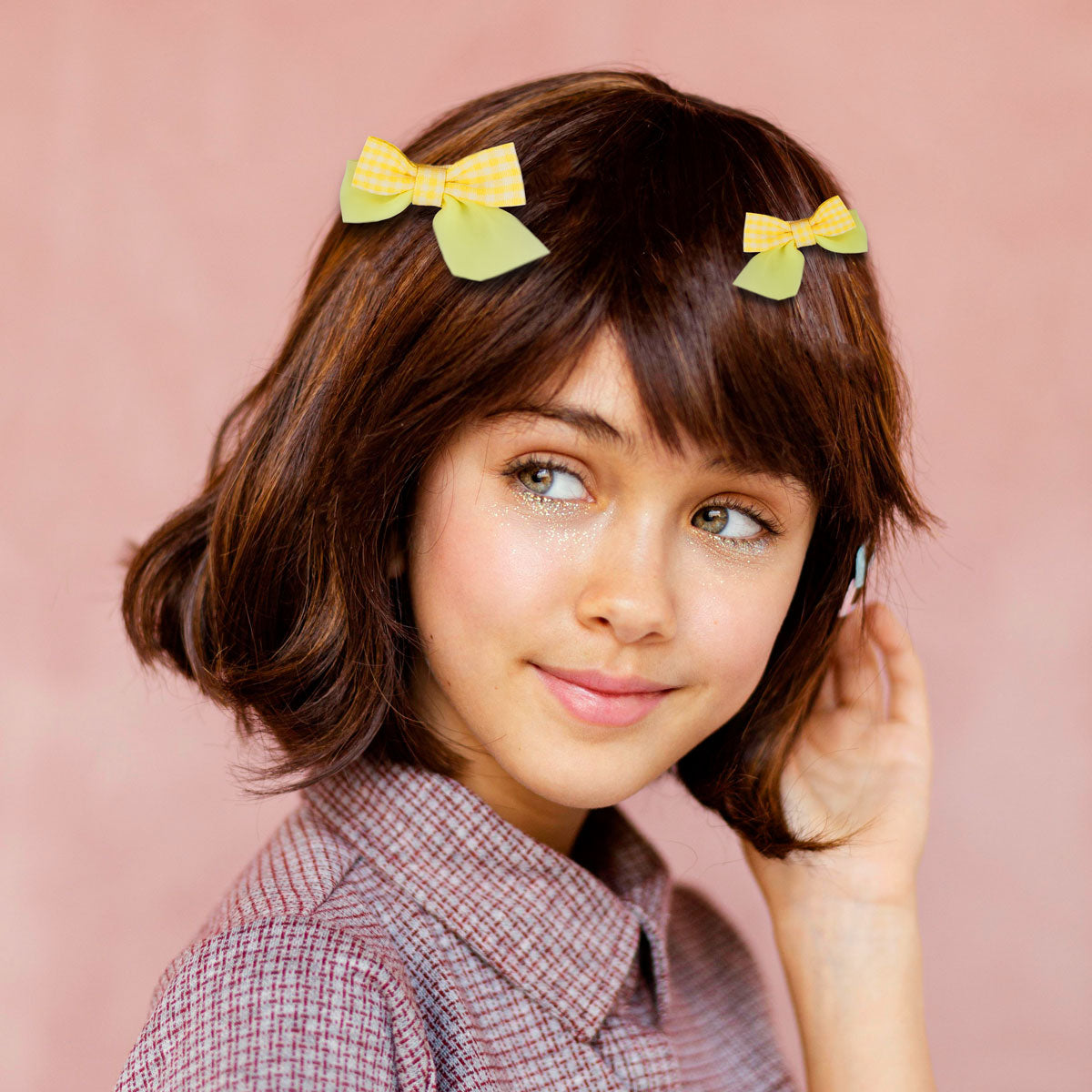 Set de 2 Moños para Cabello, Color Amarillo