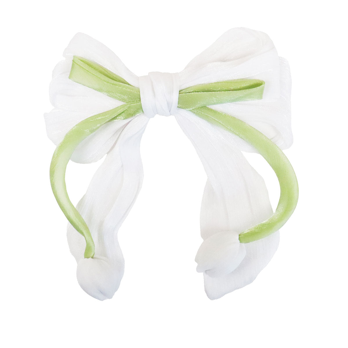 Moño Tulipán con Broche para Cabello, Color Blanco