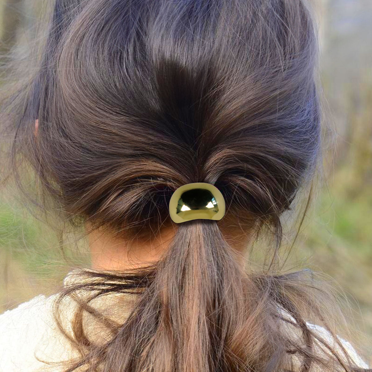 Liga para el Cabello con Hebilla de Metal, Color Dorado