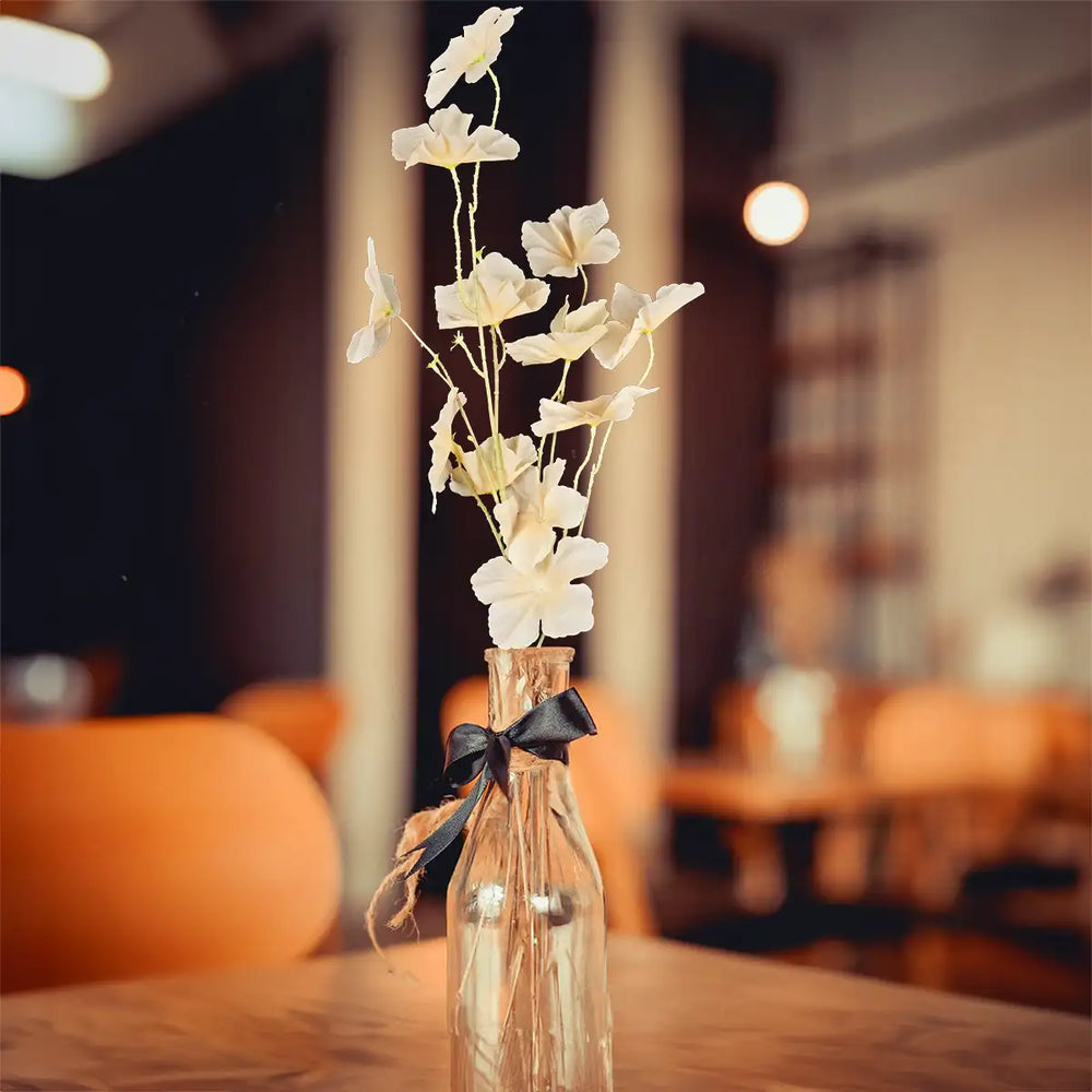 Vara con Flores Artificiales, Color Beige