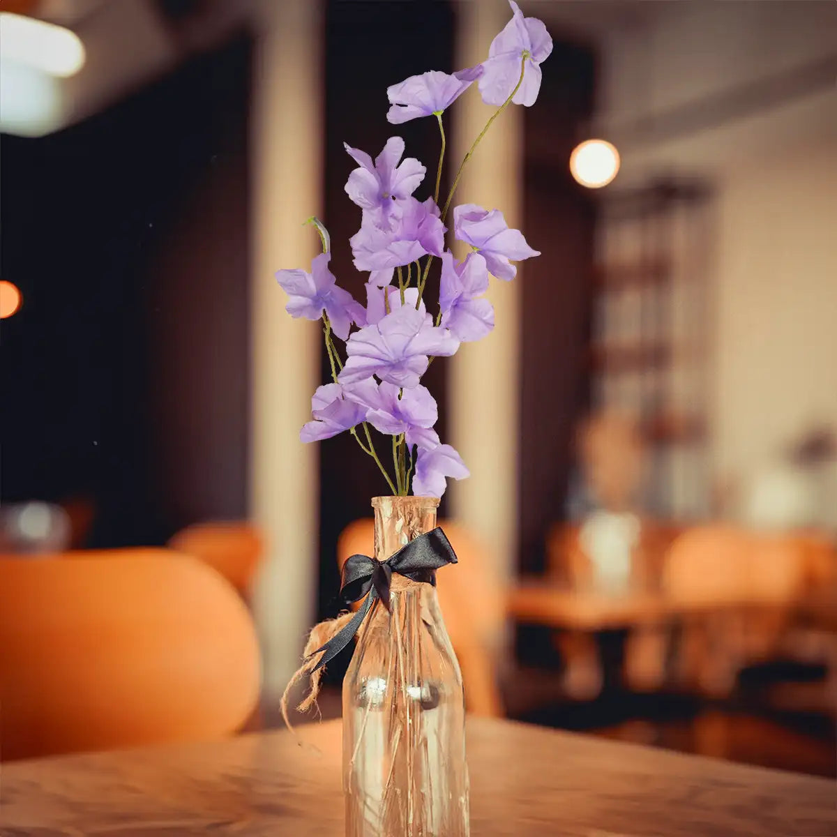 Vara con Flores Artificiales, Color Lila