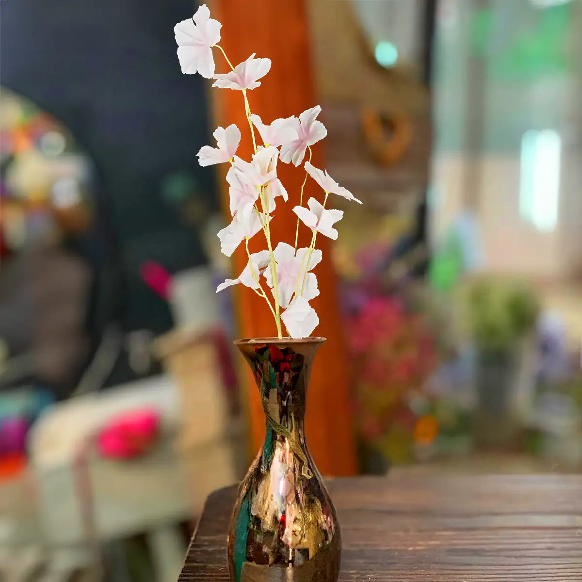 Vara con Flores Artificiales, Color Rosa