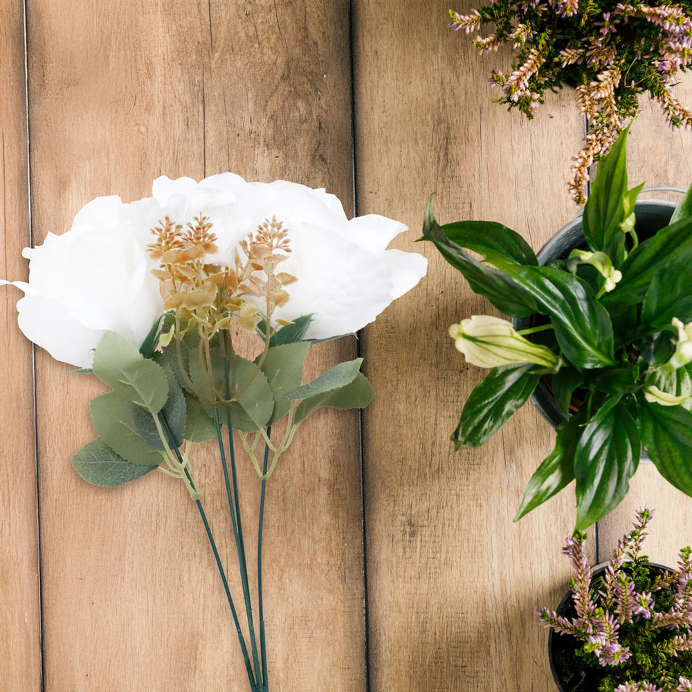 Rosas Artificiales, Color Blanco, 2 pzas