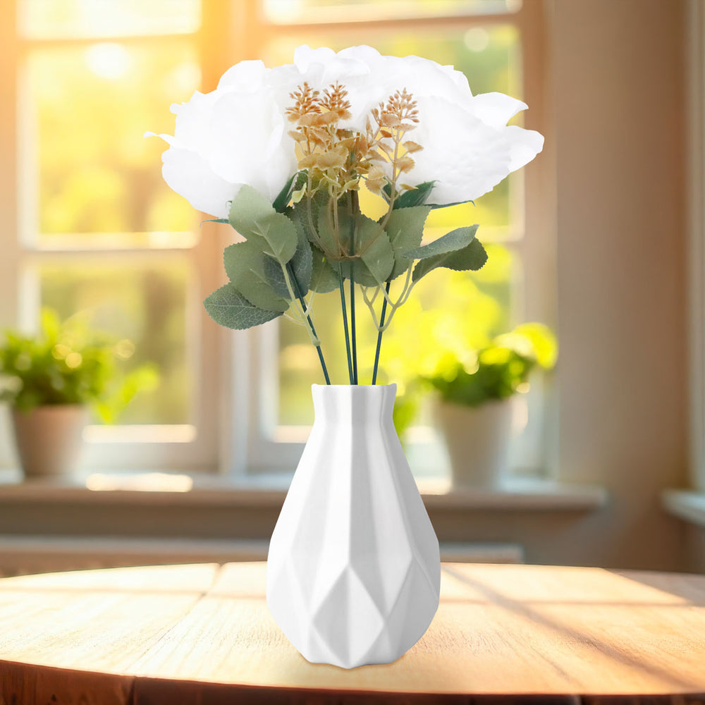 Rosas Artificiales, Color Blanco, 2 pzas