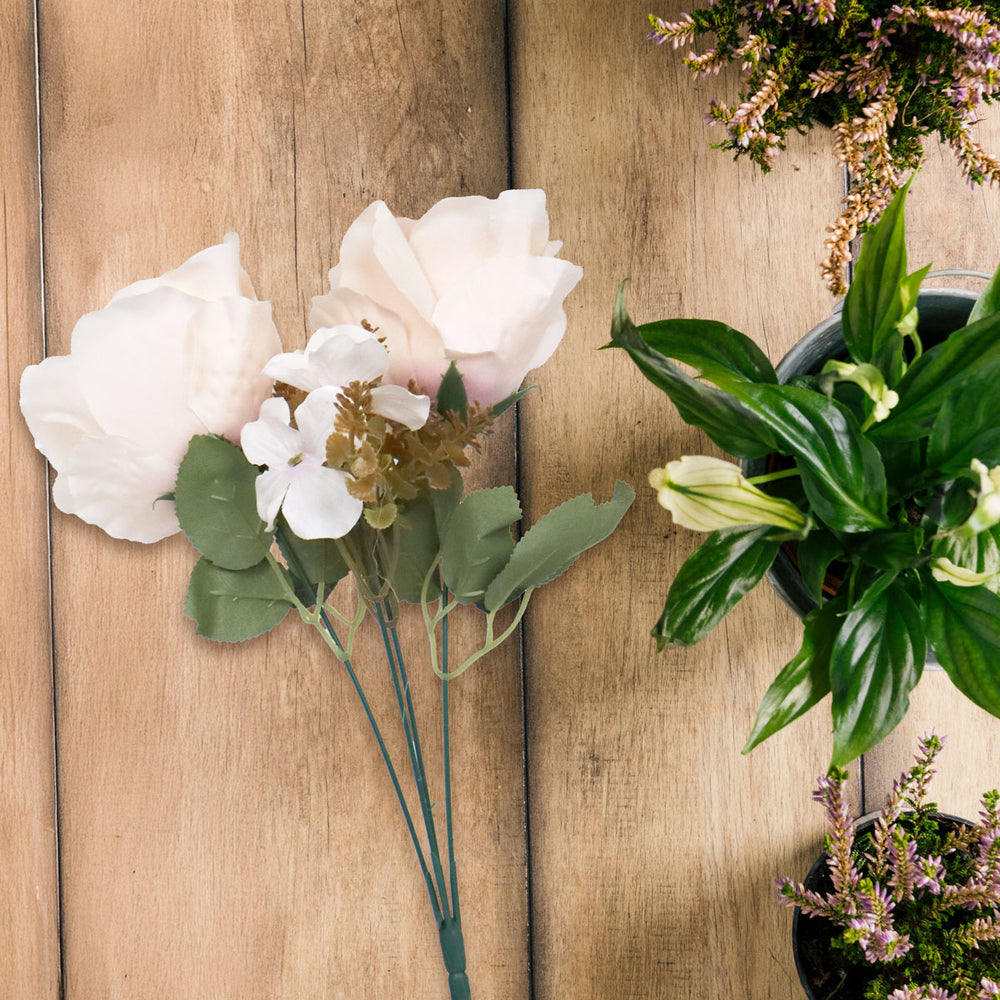 Rosas Artificiales, Color Melón, 2 pzas