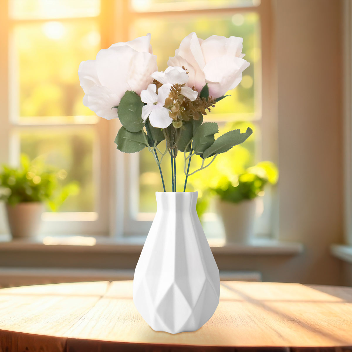 Rosas Artificiales, Color Melón, 2 pzas