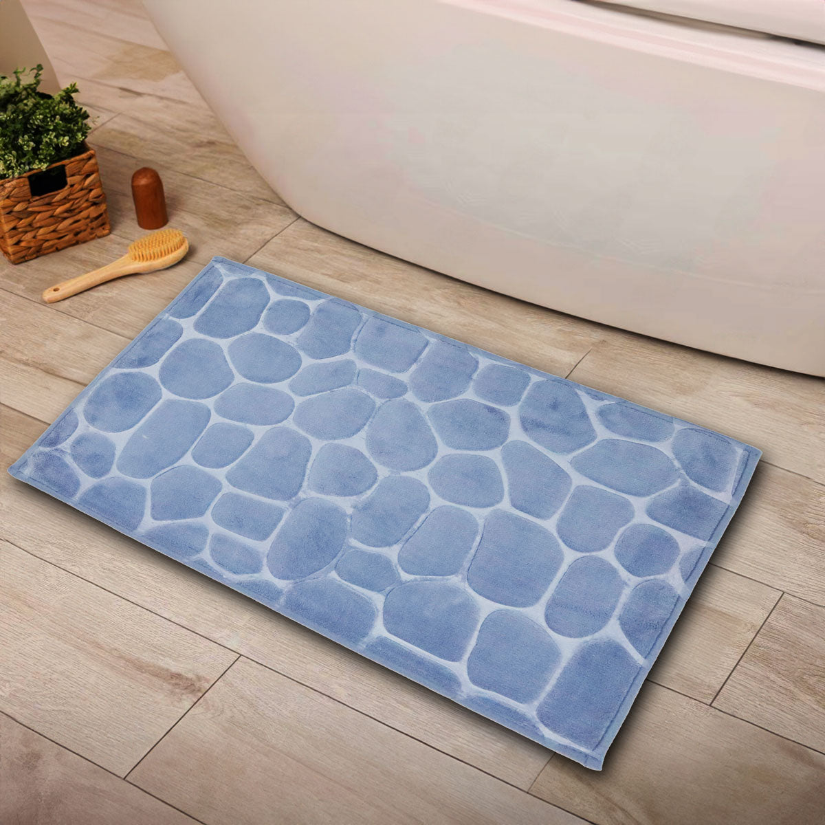 Tapete Absorbente, Diseño Piedras, Color Gris