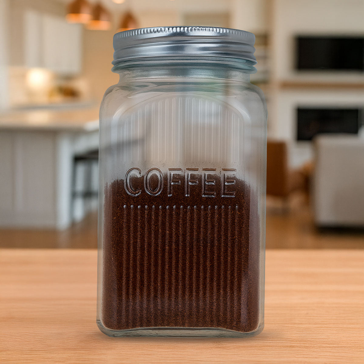 Frasco de Vidrio con Tapa, Coffee, 1000 ml