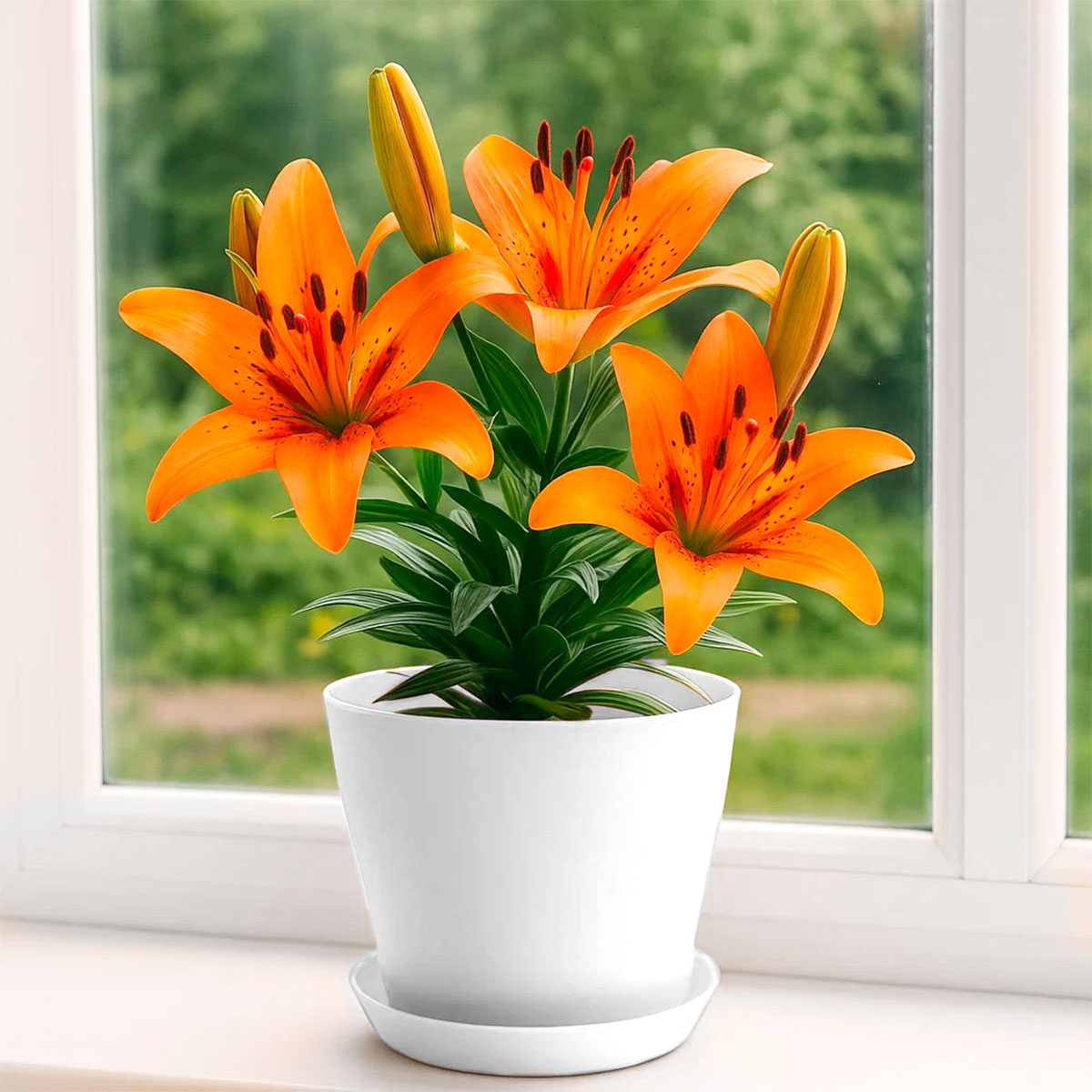 Maceta de Plástico, Color Blanco, 14x12 cm