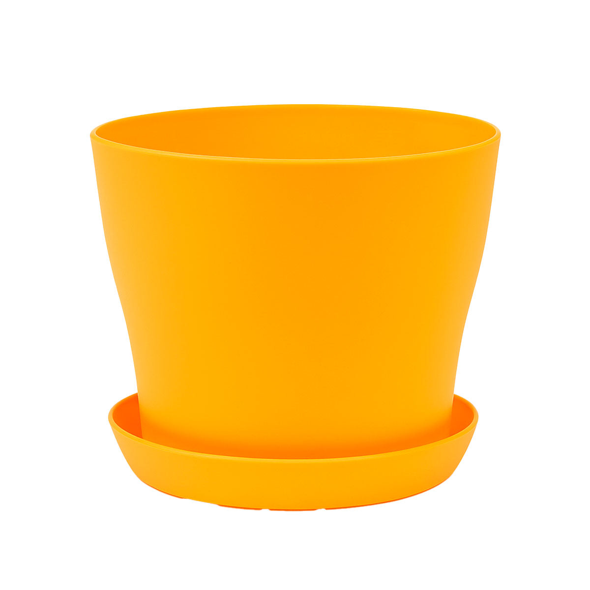 Maceta de Plástico, Color Amarillo, 14x12 cm