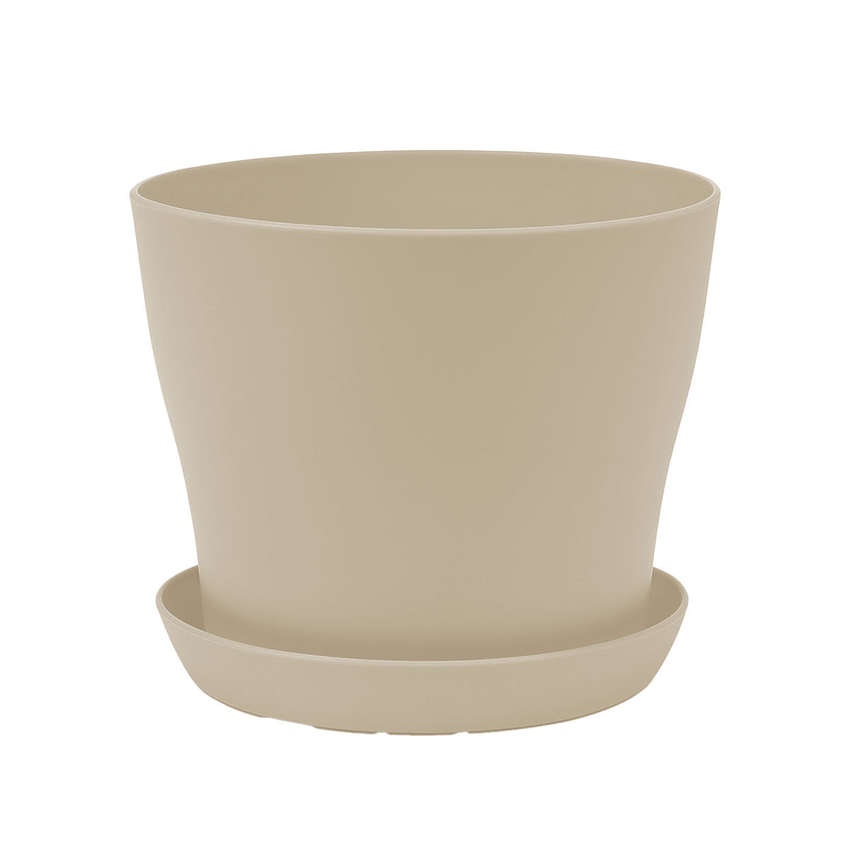 Maceta de Plástico, Color Crema, 14x12 cm