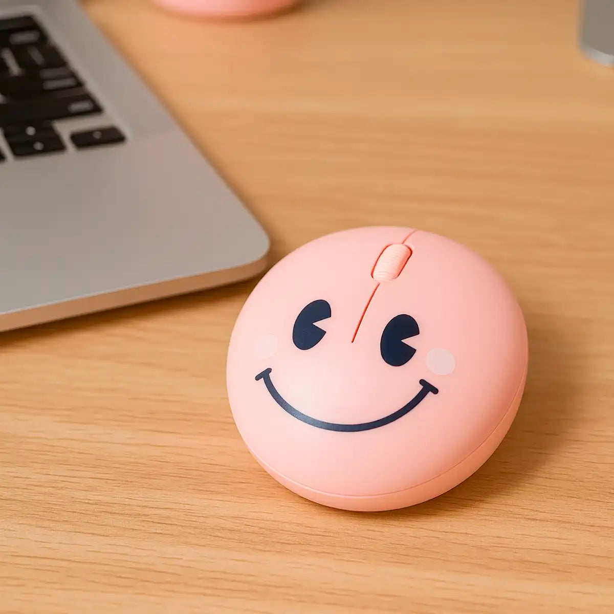 Ratón Inalámbrico, Diseño de Sonrisa, Color Rosa