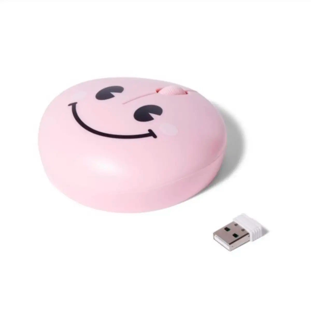 Ratón Inalámbrico, Diseño de Sonrisa, Color Rosa