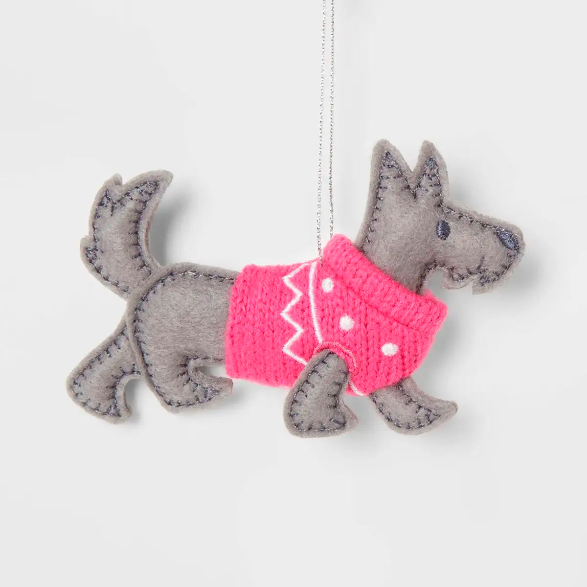 Adorno de Árbol Scottish Terrier con Suéter Rosa, Wondershop